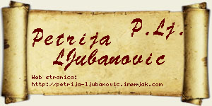 Petrija LJubanović vizit kartica